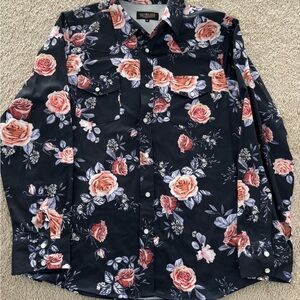 Floral Long Sleeve Button-Up Shirt